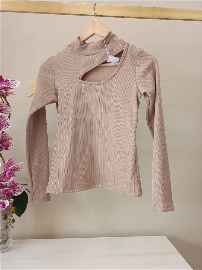 Blusa Nude Manga Longa